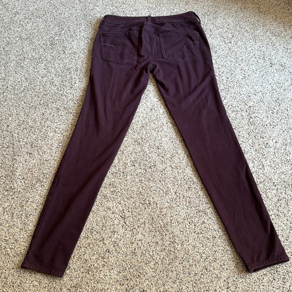American Eagle Maroon Jeggings Size 4 Regular - Picture 5 of 6